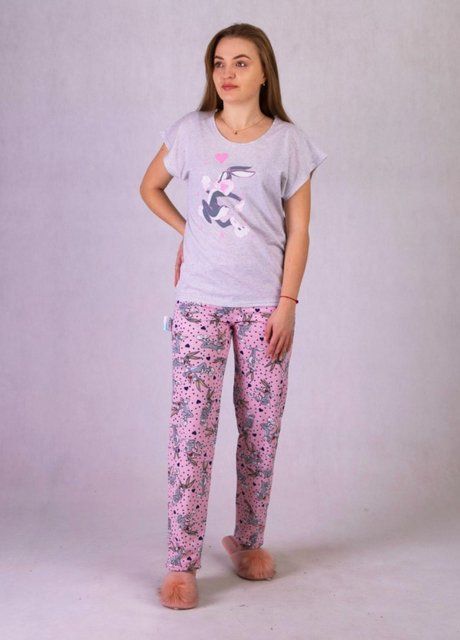 Женская пижама домашний костюм с футболкой и штанами Funny Rabbit (1050-42-44) Комбинированный 42-44 1050-42-44 фото