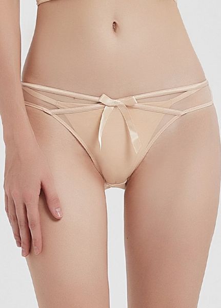 Женский комплект белья с бюстгальтером-корсетом и трусиками Elegant Bow (1586-75-02) Бежевый 80 1586-75-02 фото