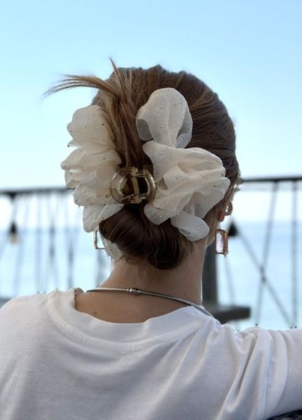 Жіноча заколка для волосся Elegant Bow (1624-01) Кремовий - 1624-01 фото