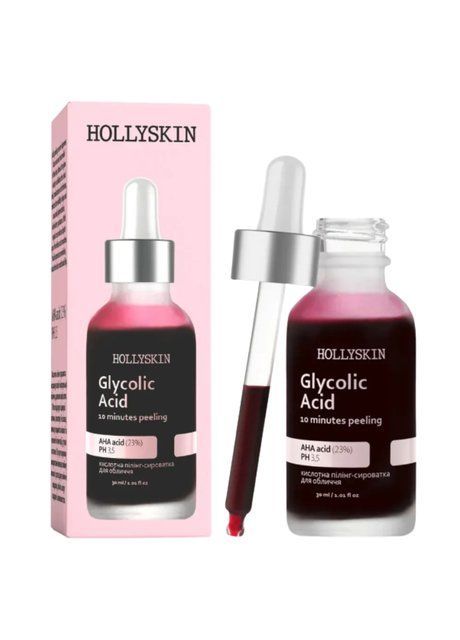 Кислотна сироватка-пілінг для обличчя Glycolic Acid 0243h (2100-01) Комбінований 30 мл Hollyskin (30 мл) 2100-01 фото