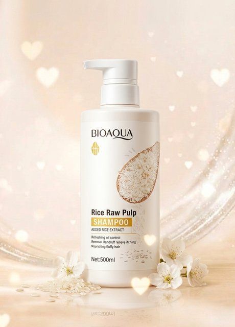 Шампунь для волосся з екстрактом рису Rice Raw Pulp Shampoo (2024-01) 500 мл Bioaqua 2024-01 фото