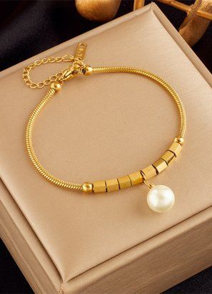 Жіночий браслет Pearl and Gold (1540-01) Золотий 22см 1540-01 фото