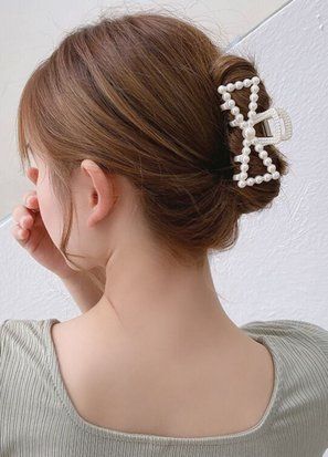 Женская заколка Pearl Bow (1817-01) Молочный - 1817-01 фото