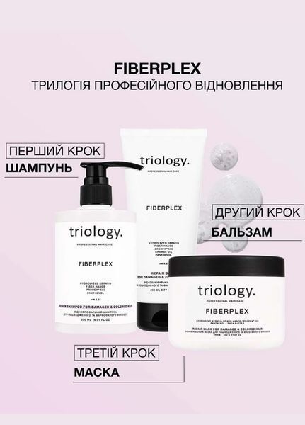 Відновлювальний шампунь для пошкодженого та фарбованого волосся Fiberplex (2187-01) 500 мл Triology 2187-01 фото