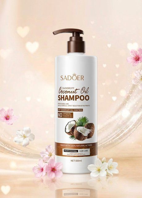 Шампунь проти лупи для нормального та схильного до сухості волосся Coconut Oil Shampoo (2066-01) 500 мл SADOER 2066-01 фото
