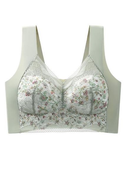Еластичний топ із мереживною формованою чашкою на широких бретелях Flowers Comfortly (1270-44) Світло-зелений M 1270-44 фото