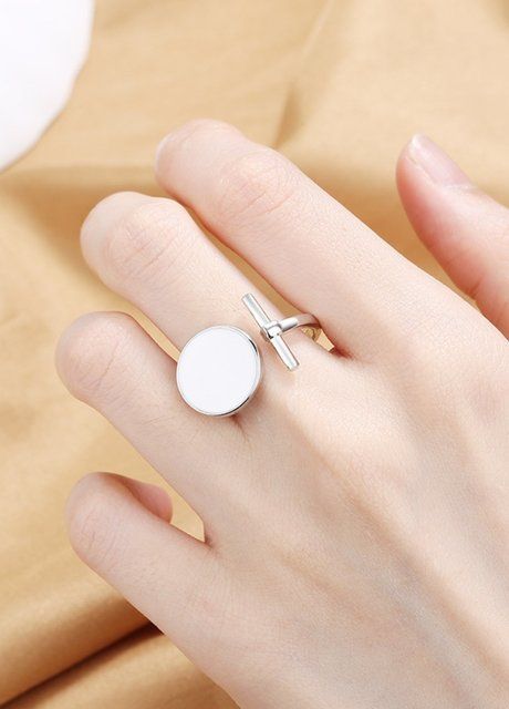 Жіноча каблучка White Circle (1612-01) Срібний One size 1612-01 фото