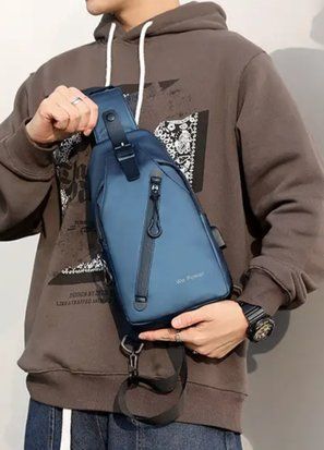 Універсальна чоловіча багатофункціональна сумка Navy Blue Modern Classic (1358-03) Синій - 1358-03 фото