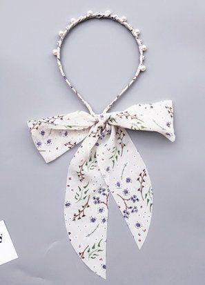 Женский обруч для волос Pearls and Flowers (1914-01) Молочный - 1914-01 фото