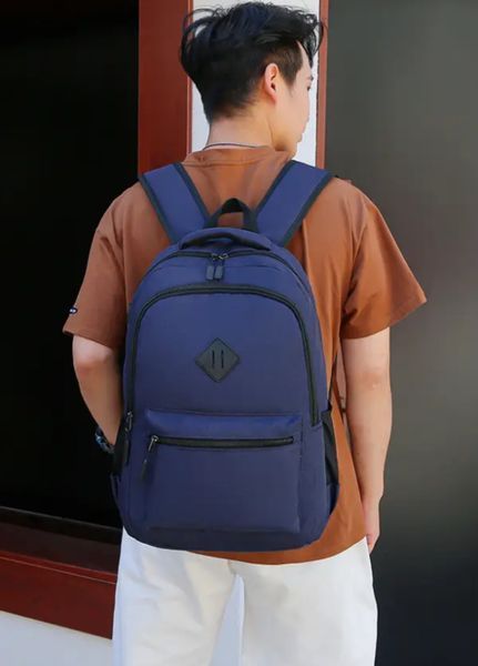 Универсальный городской мужской рюкзак Navy Blue Style (1305-01) Синий - 1305-01 фото