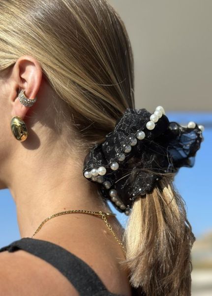 Жіноча резинка для волосся Black Elegance (1682-01) Чорний - 1682-01 фото