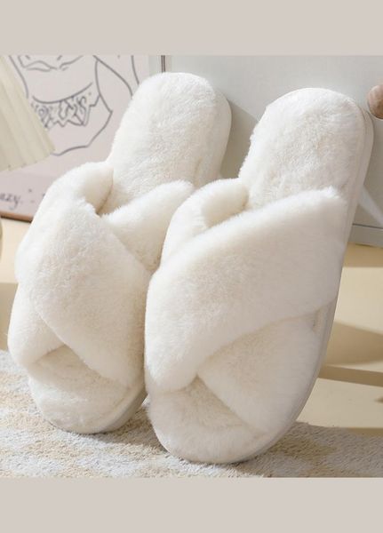 Жіночі домашні капці з штучного хутра Fluffy Comfort (1994-38-39-01) Молочний 38-39 1994-38-39-01 фото