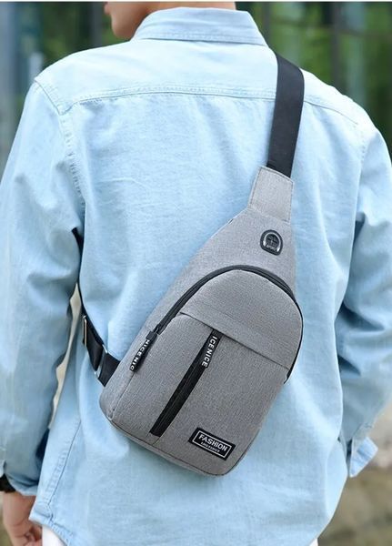 Современная мужская многофункциональная сумка через плечо Gray Comfortly (1231-01) Серый - 1231-01 фото