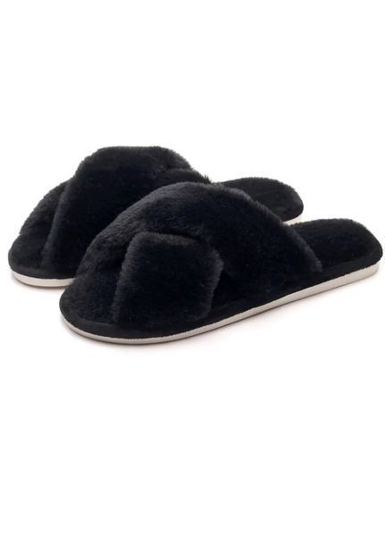 Жіночі домашні капці з штучного хутра Fluffy Comfort (1994-40-41-02) Чорний 40-41 1994-40-41-02 фото