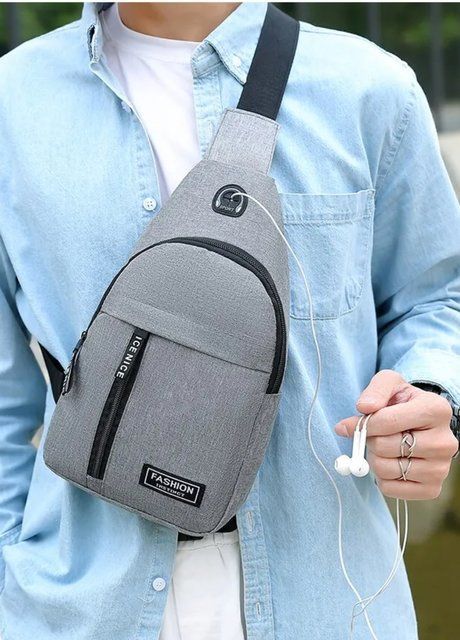 Сучасна чоловіча багатофункціональна сумка через плече Gray Comfortly (1231-01) Сірий - 1231-01 фото