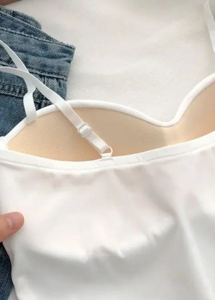 Жіночий подовжений топ на тонких бретелях Elegant (1871-42-01) Білий One size 1871-42-01 фото