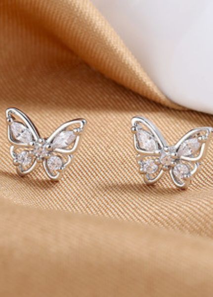 Жіночі сережки Diamond Butterfly (1575-01) Серебряный - 1575-01 фото